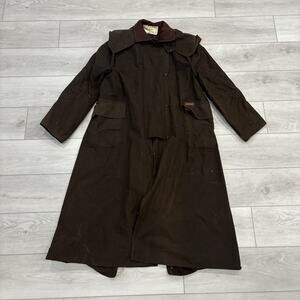Mens DRIZA-BONE Brown Waxed Long Riding Coat Size 5 Australia Equestrian 105 Cm